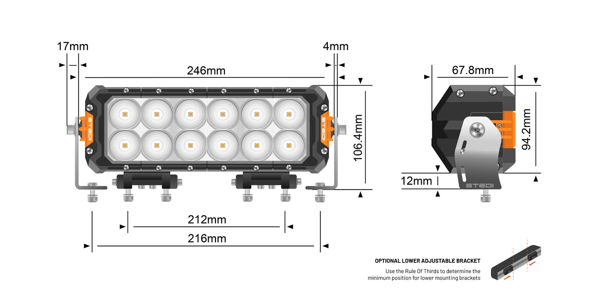 Stedi ST3303 PRO 11 Inch 12 LED Light Bar