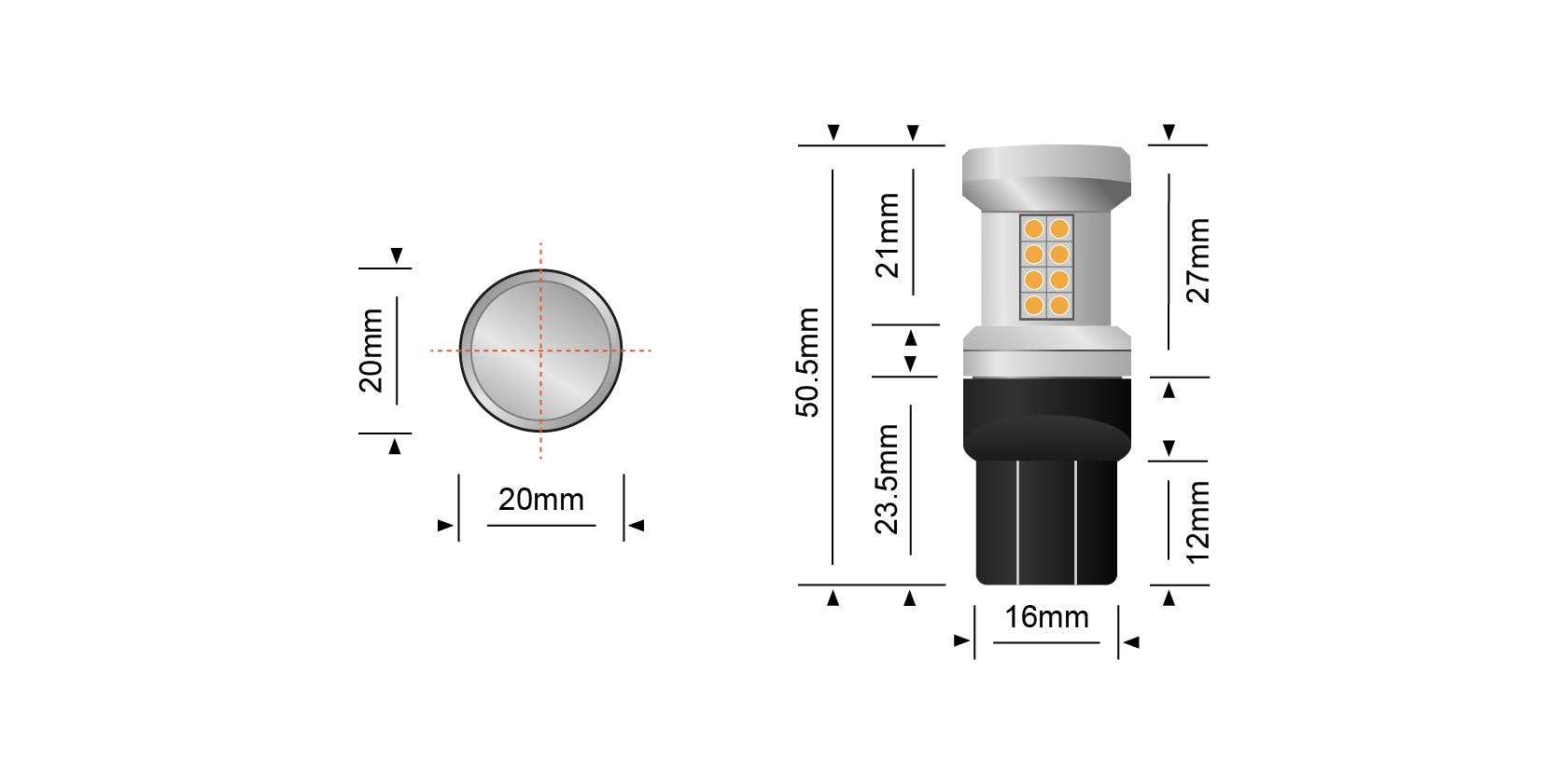 Stedi T20 (7440, 7443) WEDGE LED Bulbs (Pair)