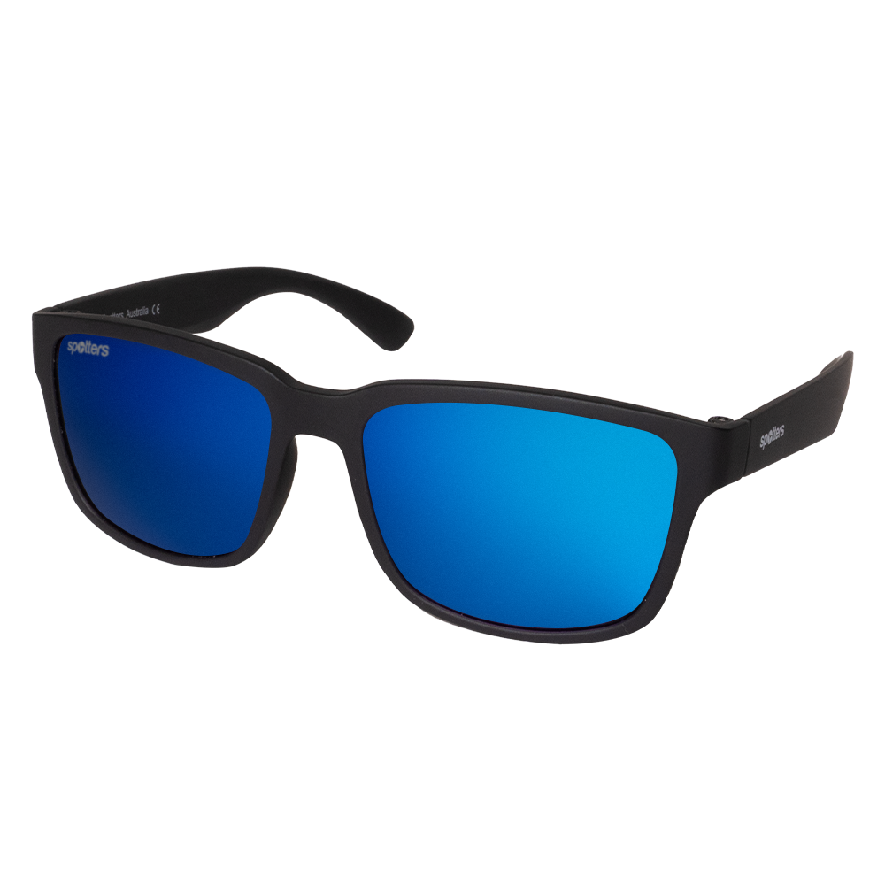 Spotters Kanga Junior Sunglasses Matt Black Blue