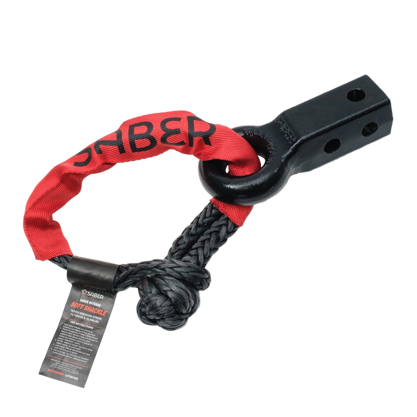 Saber Offroad - Rope Friendly Recovery Hitch - Cast Steel &amp; Sheath Shackle