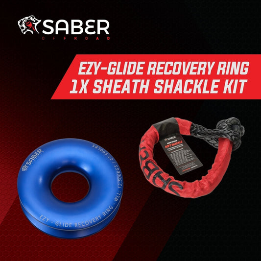 Saber Offroad - Ezy-Glide Recovery Ring + 18K Sheath Soft Shackle Kit - Default Title
