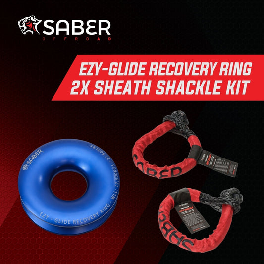 Saber Offroad - Ezy-Glide Recovery Ring + Twin 18K Sheath Soft Shackles Kit - Default Title