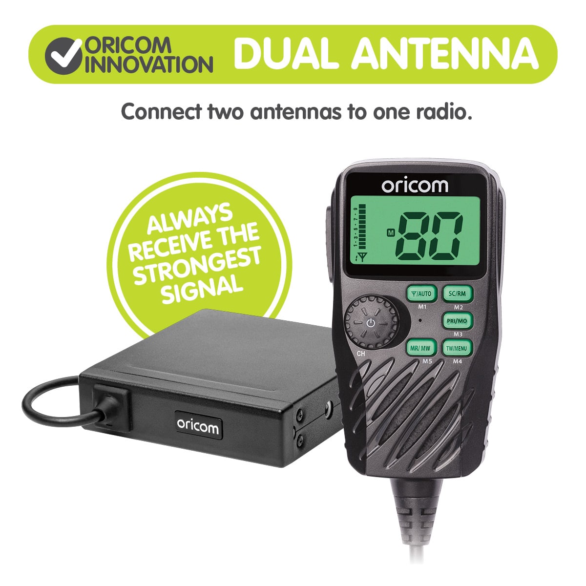 Oricom - Dual Antenna System UHF CB with Controller Spk Mic - Default Title