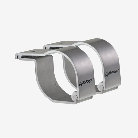 Lightforce Pair of Bar Clamps (Polished) to suit 69mm and 76mm Diameter Bars